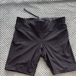 Xersion Black Bike Shorts with Back Zipper Pocket Elastic Drawstring Waistband
